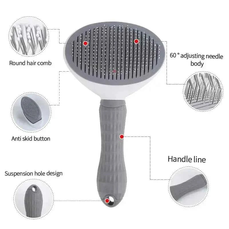 Self-Cleaning Pet Hair Removal Brush for Grooming
