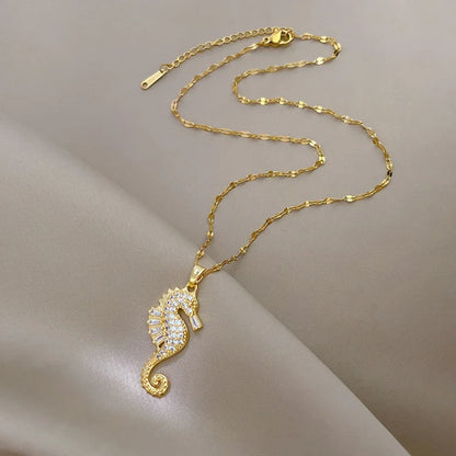 Seahorse Pendant Necklace | Light Luxury Niche Jewelry for Women