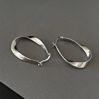 Geometric Twisted Hoop Earrings | Niche Design Statement Jewelry for Women