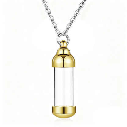 Small Glass Cremation Urn Vial Necklace for Ashes | Memorial Pet Charm