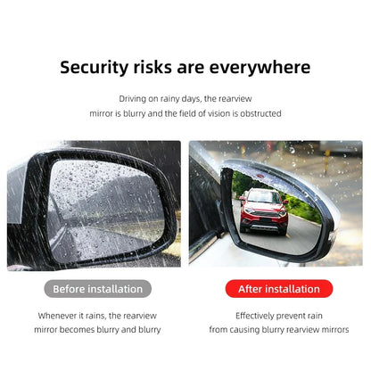 2Pcs Car Rearview Mirror Rain Shield Rain Eyebrow Cover for Fiat Abarth 500e Panda | Transparent