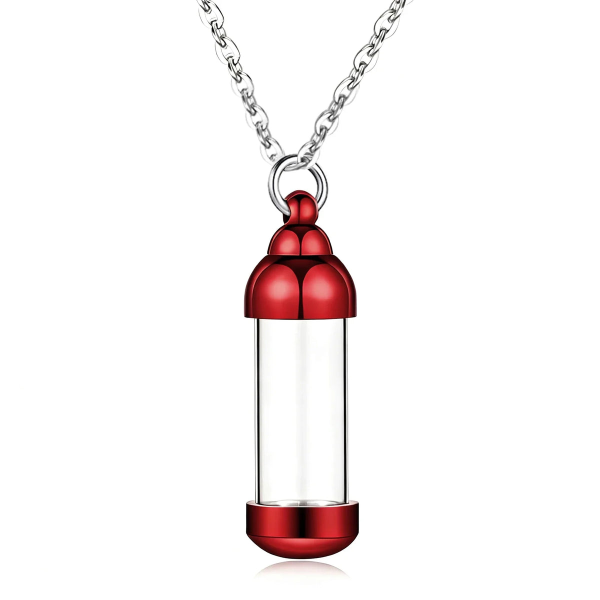 Small Glass Cremation Urn Vial Necklace for Ashes | Memorial Pet Charm