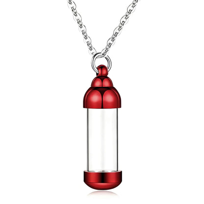 Small Glass Cremation Urn Vial Necklace for Ashes | Memorial Pet Charm