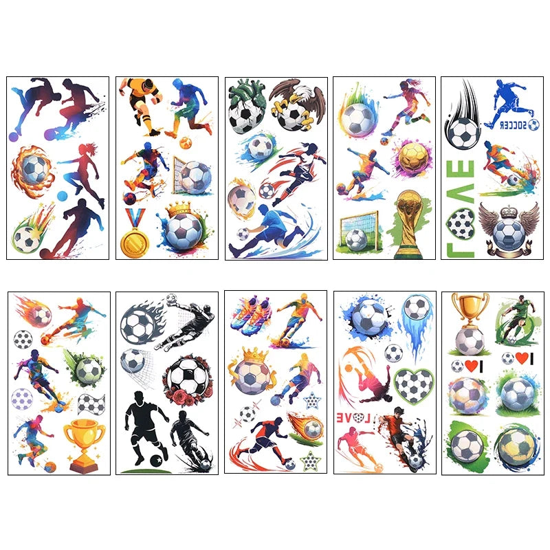 10pcs Soccer Temporary Tattoo Stickers | Kids Birthday Party Favors