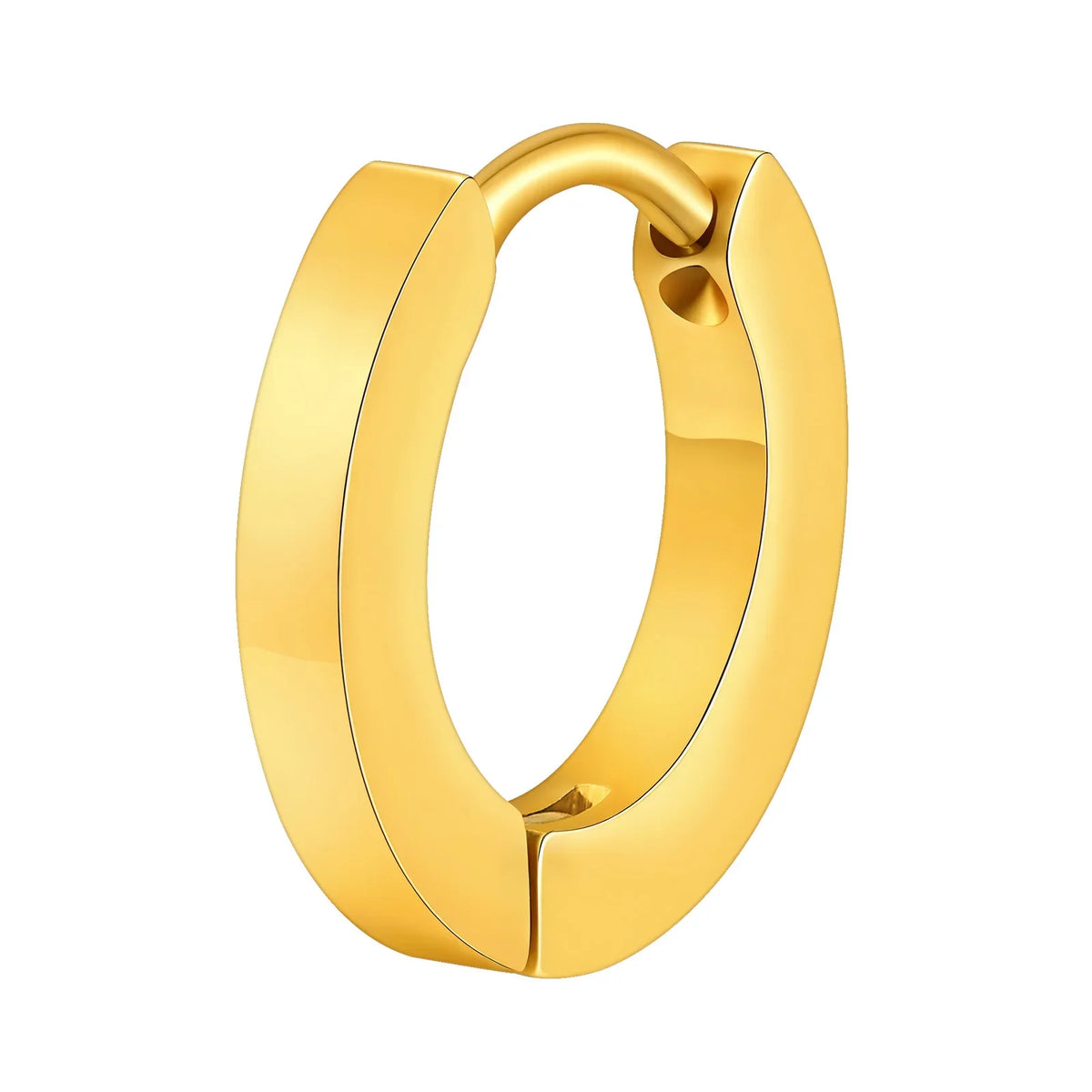 Vnox Small Hoop Huggie Earrings | Glossy Stainless Steel Minimalist Earrings for Women and Men