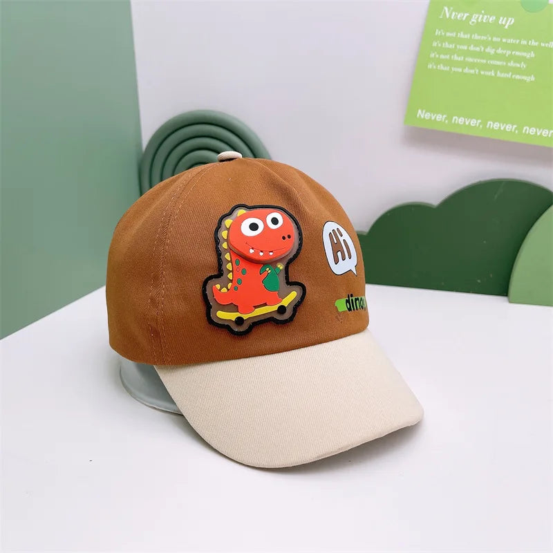 Children's Cartoon Dinosaur Baseball Cap for Toddlers | Unisex Baby Sun Hat