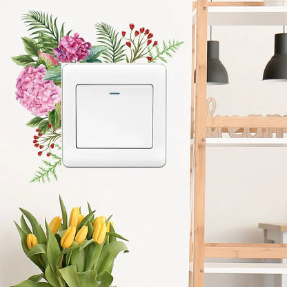 Flower Switch Sticker Decorative Wall Stickers | Waterproof Vinyl Wall Decor