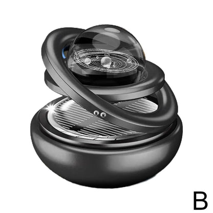 Solar-Powered Rotating Planet Car Air Freshener – Aromatherapy Diffuser, Auto Fragrance & Car Ornament