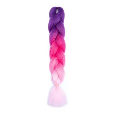 Synthetic Jumbo Braids Hair 24Inch | Ombre Braiding Hair Extensions for Crochet Box Braid Blue Purple