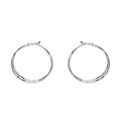 Oversize Gold Plated Hoop Earrings | Simple Thick Round Circle Stainless Steel Hoops for Women