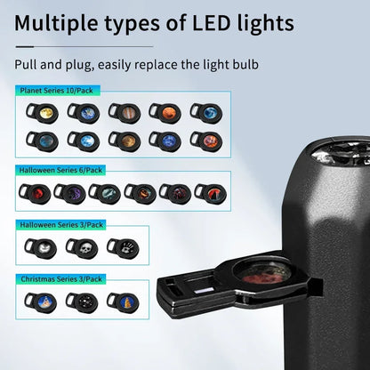 5V USB Projection Lamp with Interchangeable Theme Strips | Indoor Ceiling Decor