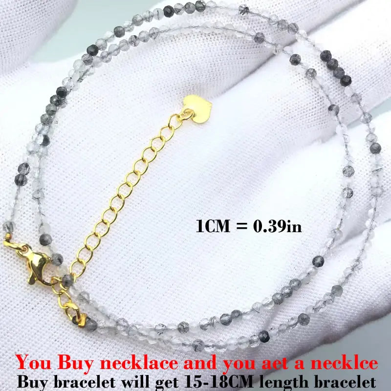 Fashion Faceted 2mm Beads Necklace | Mini Natural Stone Amethyst Quartz Agate Choker