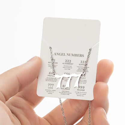 Angel Number Stainless Steel Pendant Necklace | Lucky Numbers Jewelry