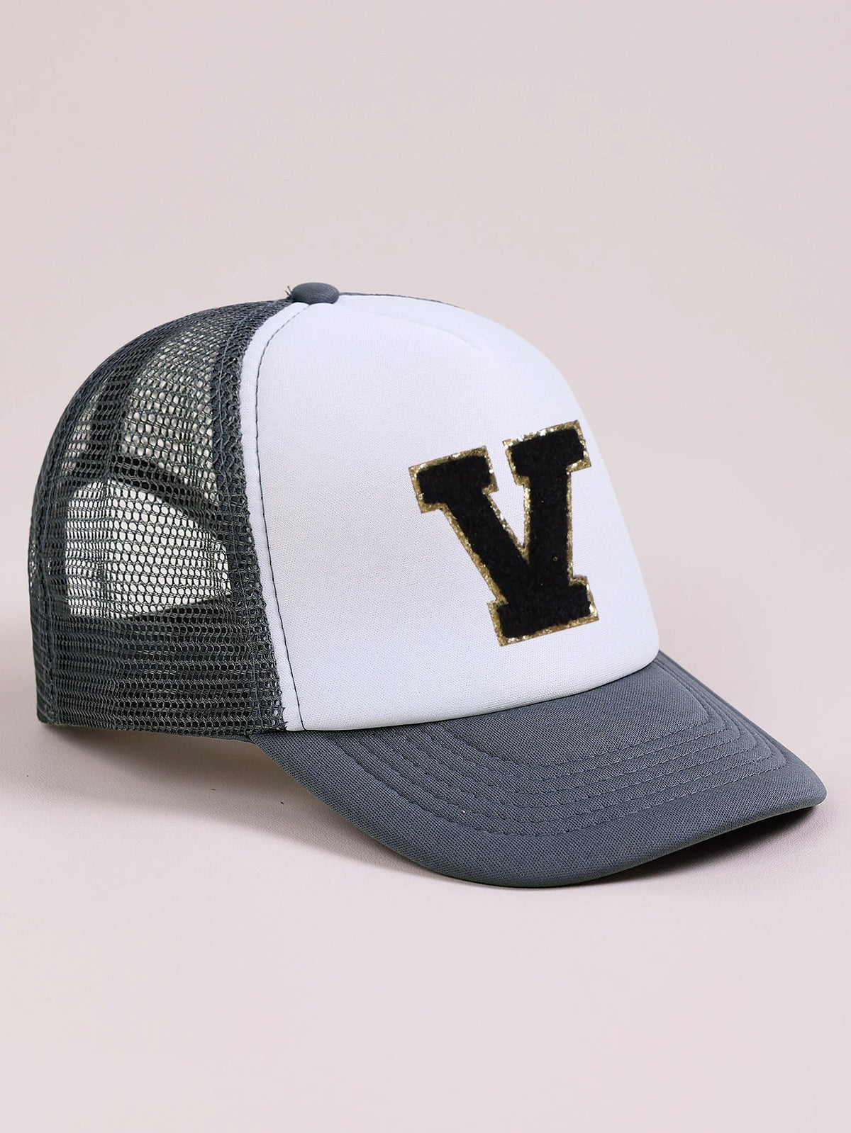 1pc Gray Hat With 26-Letter Pattern | Kids Baseball Cap for Boys and Girls