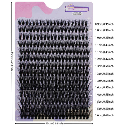 280 Pcs 30D 9-16mm Mixed D Curl Cluster Lashes | DIY Lash Extensions Kit