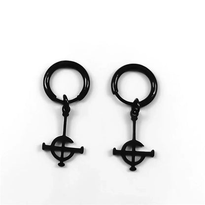 Goth Ghost BC Nameless Dangle Earrings | Stainless Steel Ghoul Band Jewelry