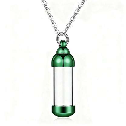 Small Glass Cremation Urn Vial Necklace for Ashes | Memorial Pet Charm
