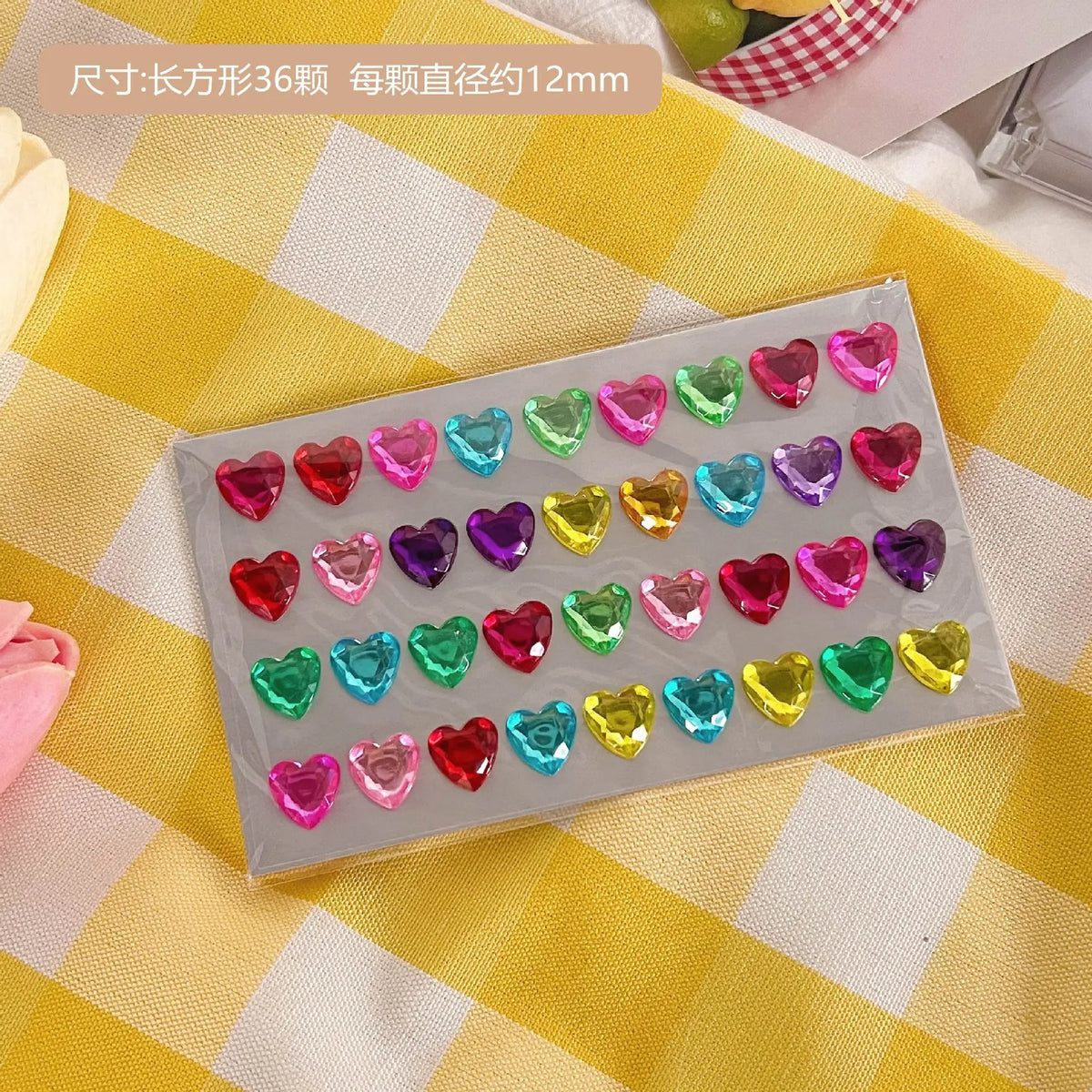 3D Crystal Heart Stickers | Sparkly Craft Decor for Scrapbooks and Journals