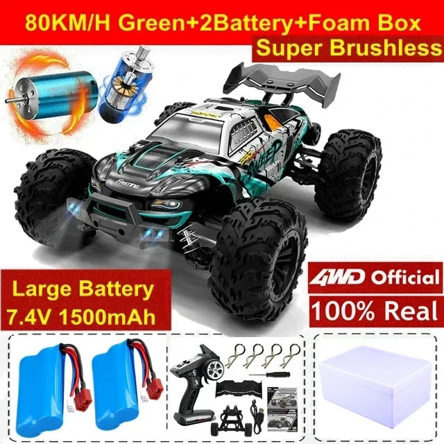 4WD Remote Control Car Off Road 4x4 RC High Speed Buggy Truck Super Brushless 50 or 80KM/H Fast Drift Racing Toy Kids Adults