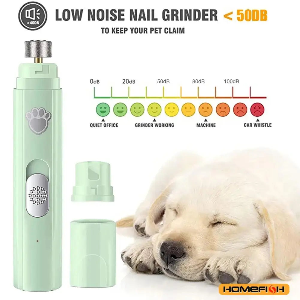 Electric Dog Nail Grinder – USB Rechargeable Pet Nail Clipper & Painless Trimmer for Small and Large Pets