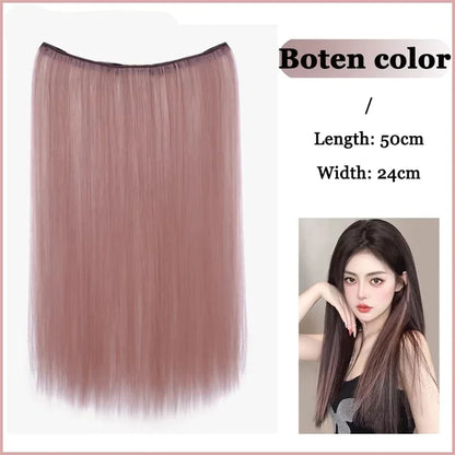 Synthetic Long Straight Clip In Hair Extension | 4 Clips Hidden Hair Piece Wig