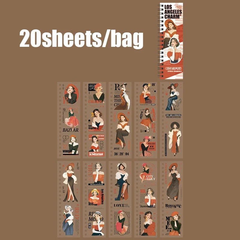20pcs Character Die-Cut Sticker Set | Scrapbooking and DIY Craft Decor
