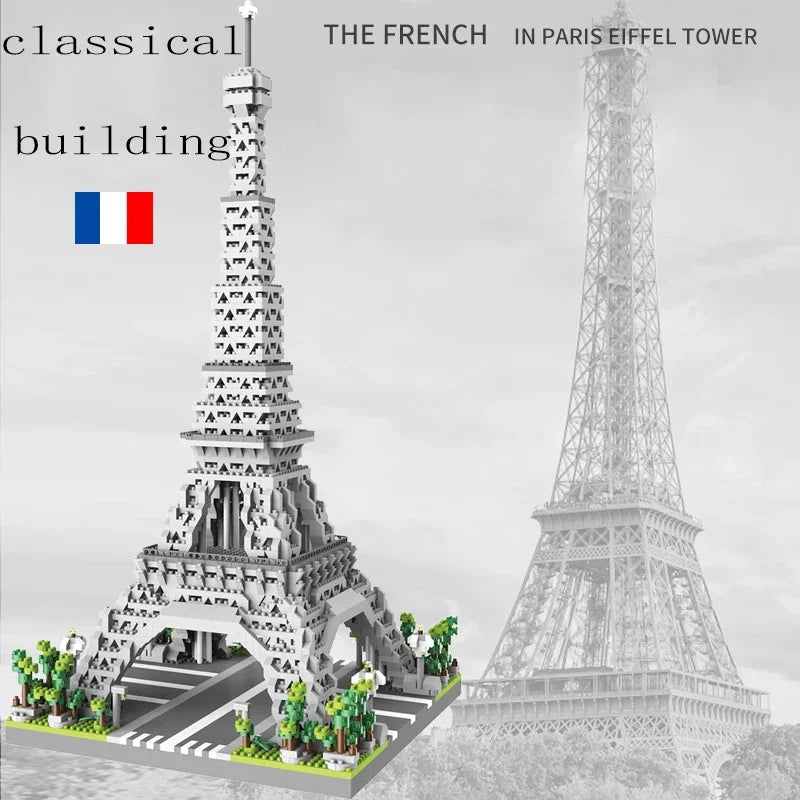 Eiffel Paris Tower Building Block Series Boys and Girls Children's Micro Particle Building Block Assembly Puzzle Toys
