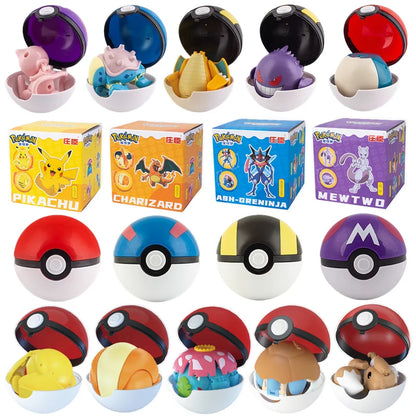 Pokemon Figures Toys Pocket Monsters Ball Model Pikachu Gengar Pokeball Dragonite Snorlax Pokeball Action Figures Toy