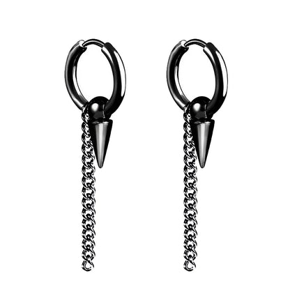 Punk Stainless Steel Stud Earrings Set | Unisex Hip Hop Piercing Jewelry