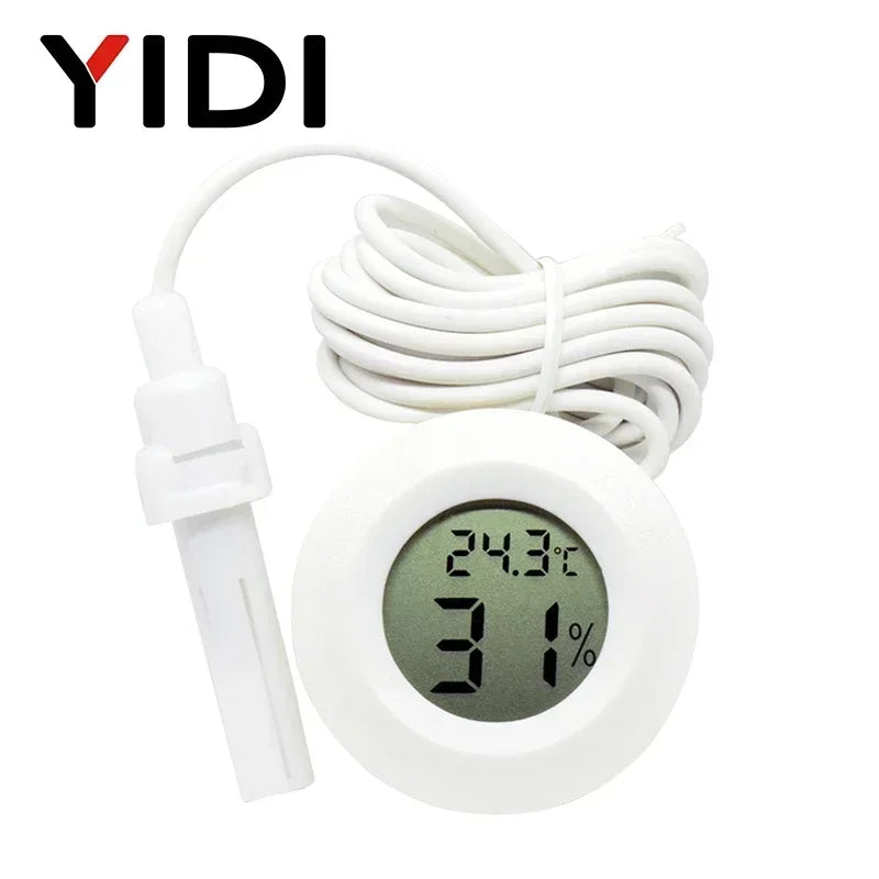 Mini LCD Digital Thermometer Hygrometer | Dual Probe Temperature Humidity Monitor