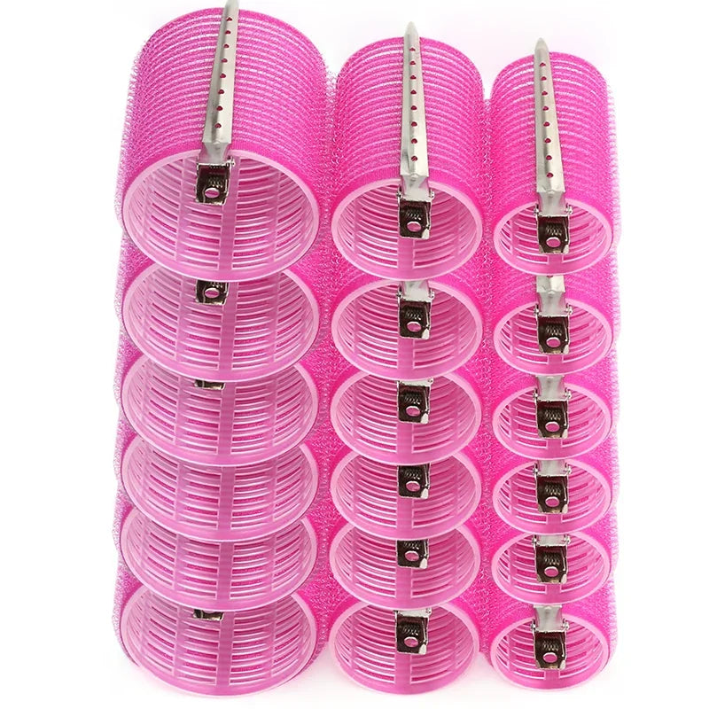 19-35pcs/Set Hair Roller Sets 18pcs Plastic Self Grip Heatless Hair Curlers 3 Sizes Hair Rollers Clips DIY Hairdressing Tools