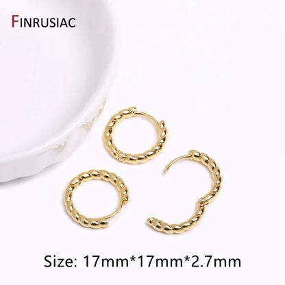 Gold Plated Brass Hoop Earrings with Zircon | Trendy Fashion Jewelry for Women