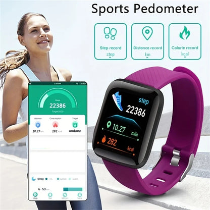 116 Smartwatch for Men Women | Fitness Tracker with Heart Rate Monitor and Message Alerts
