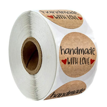 500pcs Handmade With Love Stickers | Baking Label Wedding Party Decoration Envelope Seal