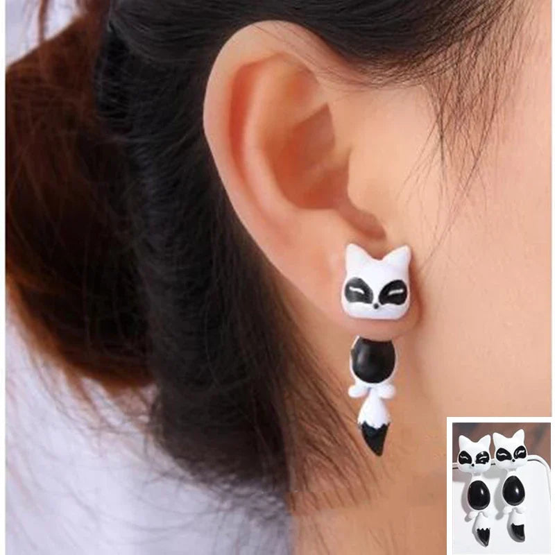 Handmade Polymer Clay Animal Earrings | Cute Dinosaur Cat Dog Stud Earrings for Women