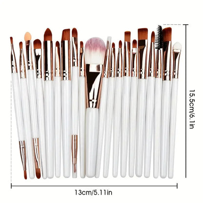 20-Piece Eye Makeup Brush Set | Complete Eye Shadow & Eyeliner Tools