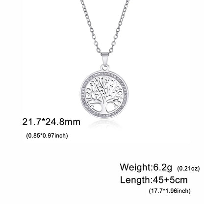 Skyrim Tree of Life Necklace | Stainless Steel Gold Pendant with Zircon