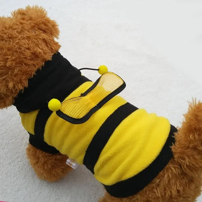 Bee Pet Hoodie – Fleece Dog & Cat Costume Sweater