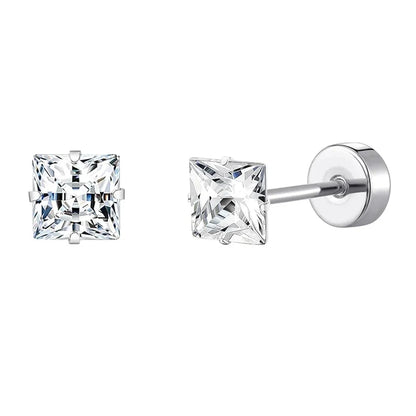 Stainless Steel Crystal Stud Earrings Set | Star Heart Butterfly Cartilage Tragus Helix Piercing Jewelry