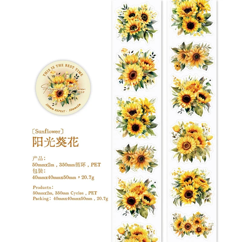 Journal GO Flower Washi Tape Set | Fragrant Scrapbooking Decorative Tape