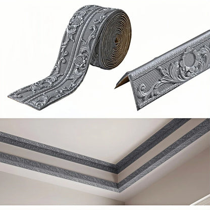 Self-Adhesive Wall Sticker | 2.3m x 12cm PVC Decorative Ceiling Corner Line