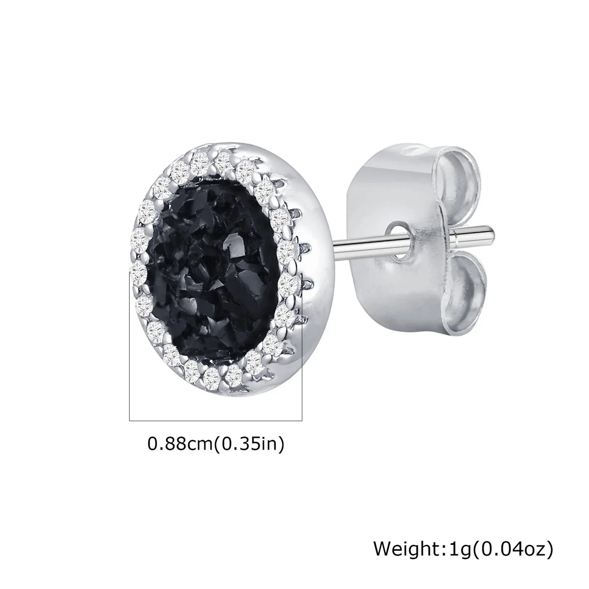 Shattered Zircon Stud Earrings for Men Boys | Hypoallergenic Round Minimalist Jewelry Gift