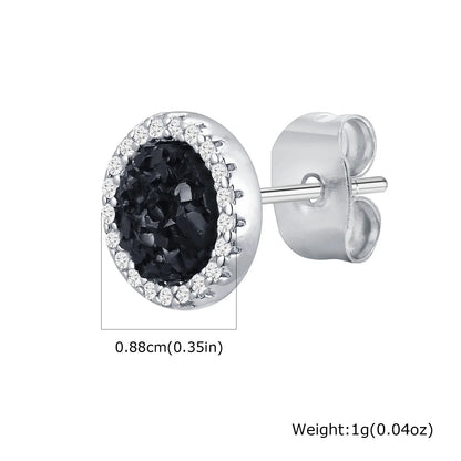 Shattered Zircon Stud Earrings for Men Boys | Hypoallergenic Round Minimalist Jewelry Gift