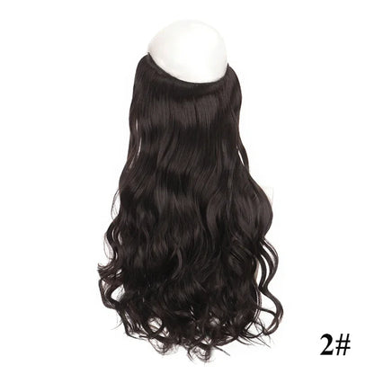 Fish line hair extension piece | 40cm 50cm 60cm straight and curly daily wear for women