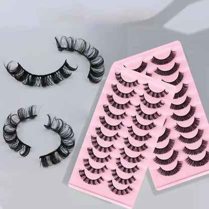 10Pairs 3D Mink Lashes Russian Strip Lash | Dramatic False Eyelashes for Full Volume Look