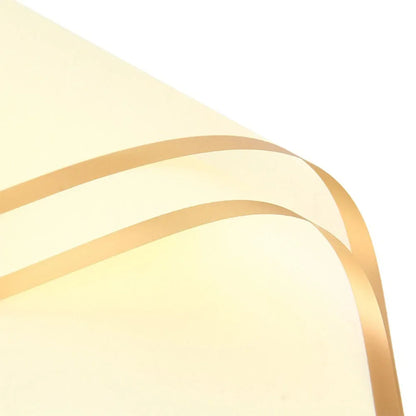 10 Sheets Half Transparent Flower Wrap Paper with Gold Border | Waterproof Bouquet Wrapping for Crafts