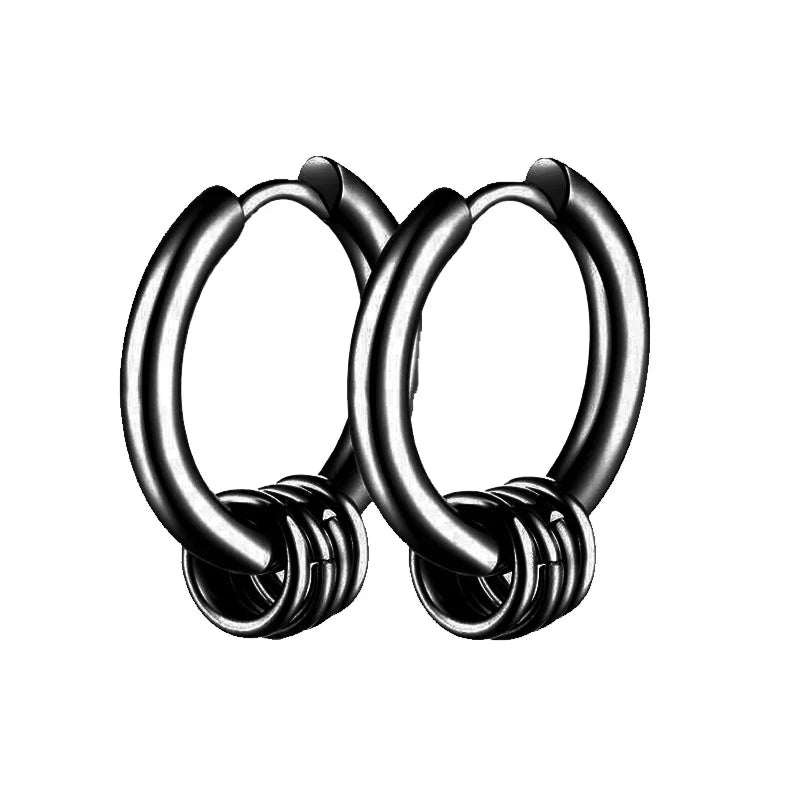 Gothic Stainless Steel Hoop Earrings | Unisex Dragon Punk Jewelry