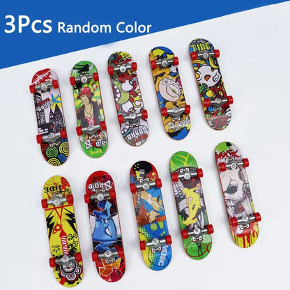 Mini Finger Skateboard Professional Alloy Stand Fingerboard Toy | Cool Graffiti Finger Skate Board Novelty Toys for Kids & Adult