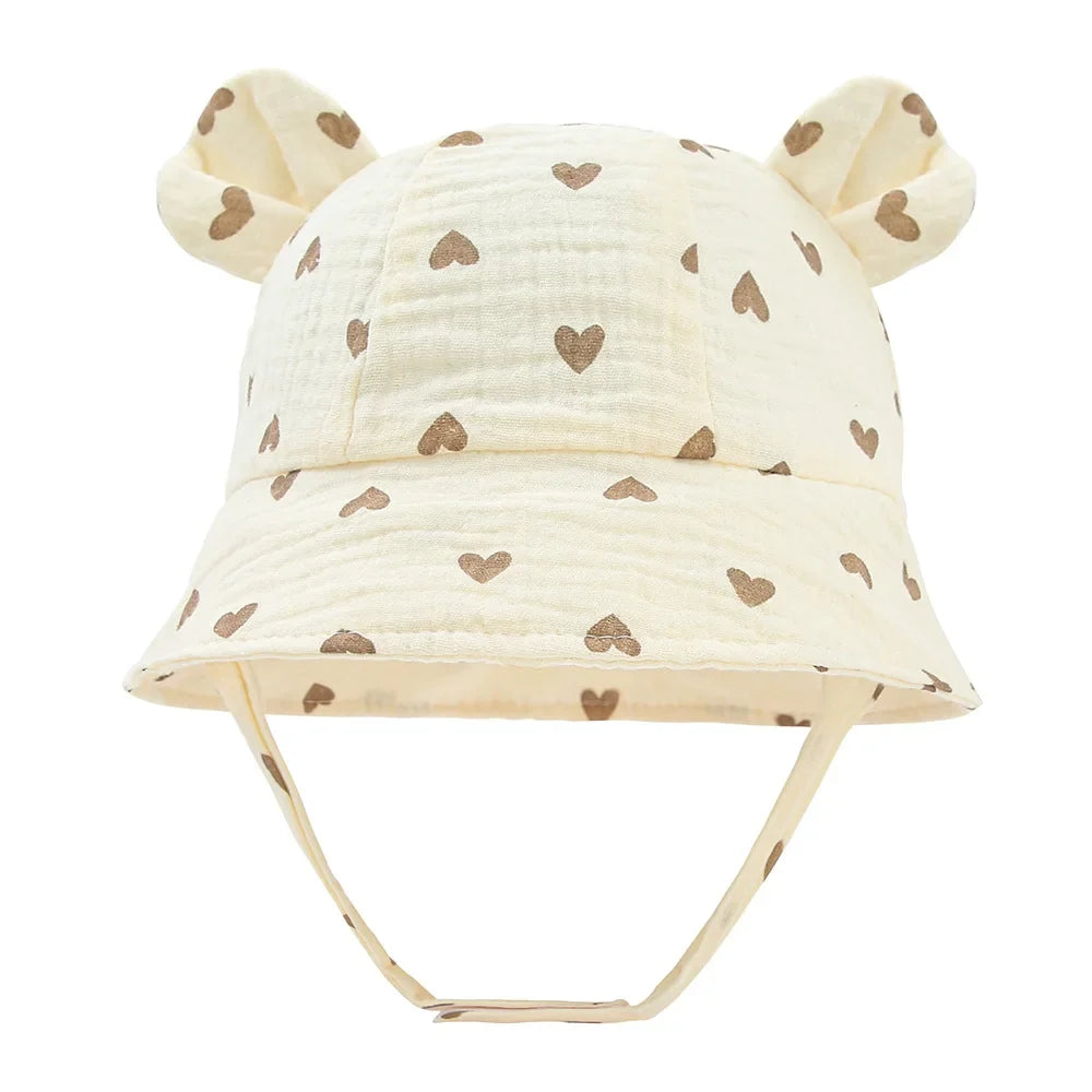 Muslin Baby Sun Hat for Newborn | Cotton Bucket Hat for Infant Summer
