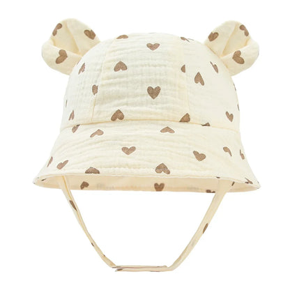 Muslin Baby Sun Hat for Newborn | Cotton Bucket Hat for Infant Summer